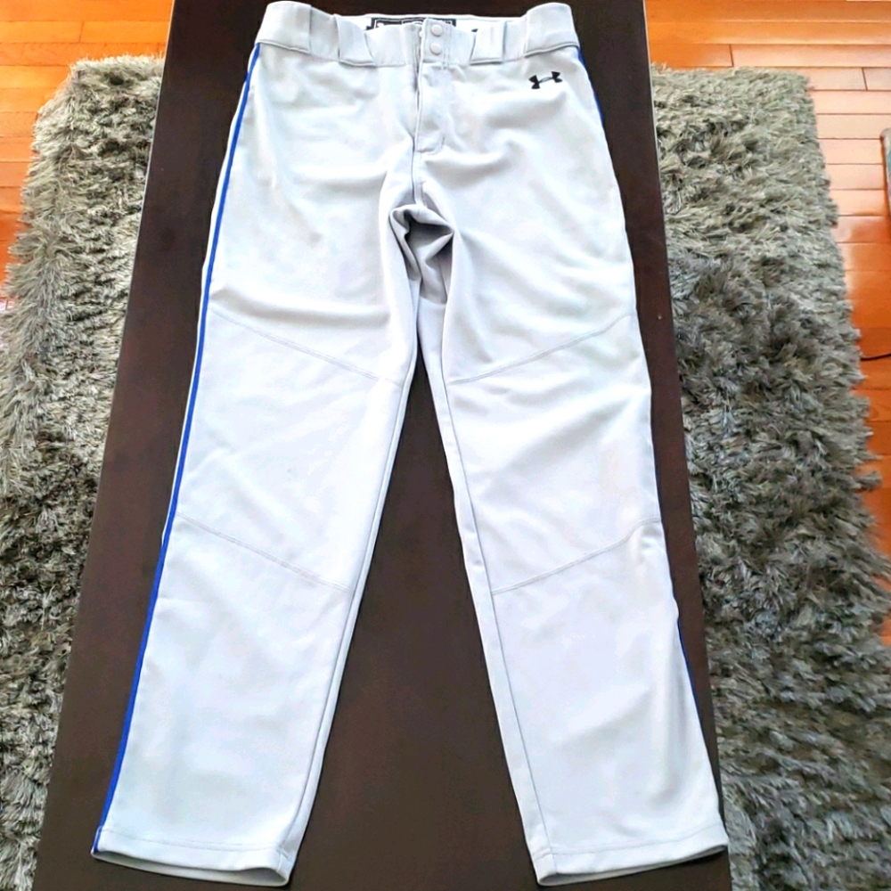 Under Armour Grey Blue Piping Med Baseball Pant